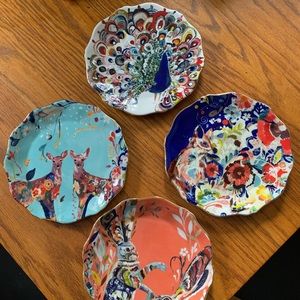 Set of 4 Starla Michelle Anthropologie Retired Dessert Plate Dishes